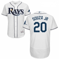 Mens Majestic Tampa Bay Rays 20 Steven Souza Home White Flexbase Authentic Collection MLB Jersey