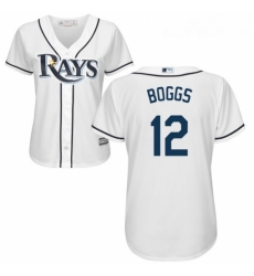 Womens Majestic Tampa Bay Rays 12 Wade Boggs Authentic White Home Cool Base MLB Jersey