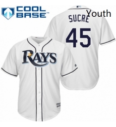 Youth Majestic Tampa Bay Rays 45 Jesus Sucre Replica White Home Cool Base MLB Jersey Youth Majestic Tampa Bay Rays 45 Jesus Sucre Replica White Home Cool Base MLB Jersey
