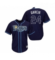 Youth Tampa Bay Rays 24 Avisail Garcia Replica Navy Blue Alternate Cool Base Baseball Jersey 