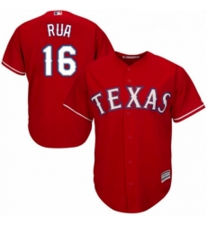 Youth Majestic Texas Rangers 16 Ryan Rua Replica Red Alternate Cool Base MLB Jersey 