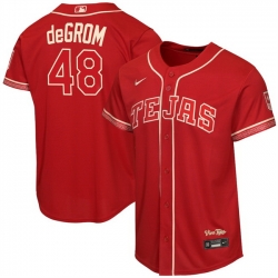 Youth Texas Rangers  48 Jacob deGrom Red 2026 City Connect Stadium Stitched Baseball Jersey