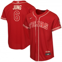 Youth Texas Rangers  6 Josh Jung Red 2026 City Connect Stadium Stitched Baseball Jersey