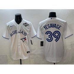 Men Toronto Blue Jays 39 Trey Yesavage White 2025 World Series Home Cool Base Stitched Baseball Jersey