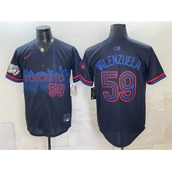 Men Toronto Blue Jays  59 Brandon Valenzuela Navy 50 Seasons Patch 2024 City Connect Limited Stitched Baseball Jersey