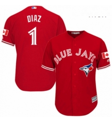 Mens Majestic Toronto Blue Jays 1 Aledmys Diaz Replica Scarlet Alternate Cool Base MLB Jersey Mens Majestic Toronto Blue Jays 1 Aledmys Diaz Replica Scarlet Alternate Cool Base MLB Jersey