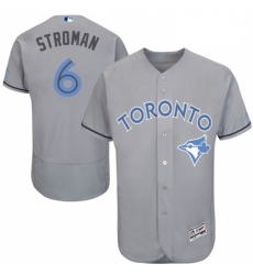 Mens Majestic Toronto Blue Jays 6 Marcus Stroman Authentic Gray 2016 Fathers Day Fashion Flex Base MLB Jersey Mens Majestic Toronto Blue Jays 6 Marcus Stroman Authentic Gray 2016 Fathers Day Fashion Flex Base MLB Jersey