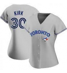 Women Nike Toronto Blue Jays #30 Alejandro Kirk Gray Home Stitched Cool Base Jersey Women Nike Toronto Blue Jays #30 Alejandro Kirk Gray Home Stitched Cool Base Jersey