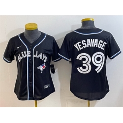 Women Toronto Blue Jays  39 Trey Yesavage 2026 Fashion Replica Black Out Stitched Baseball Jersey