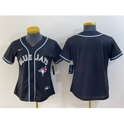 Women Toronto Blue Jays Blank 2026 Fashion Replica Black Out Stitched Baseball Jersey