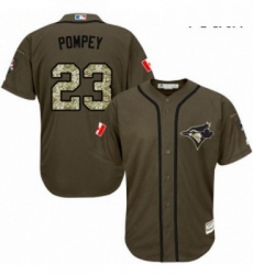 Youth Majestic Toronto Blue Jays 23 Dalton Pompey Replica Green Salute to Service MLB Jersey Youth Majestic Toronto Blue Jays 23 Dalton Pompey Replica Green Salute to Service MLB Jersey