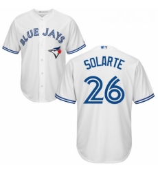 Youth Majestic Toronto Blue Jays 26 Yangervis Solarte Replica White Home MLB Jersey Youth Majestic Toronto Blue Jays 26 Yangervis Solarte Replica White Home MLB Jersey