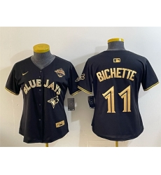 Youth Toronto Blue Jays 11 Bo Bichette Black Gold 2025 American League Champions Limited Stitched Baseball Jersey Youth Toronto Blue Jays 11 Bo Bichette Black Gold 2025 American League Champions Limited Stitched Baseball Jersey