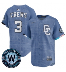 Men Washington Nationals 3 Dylan Crews Blue 2025 City Connect Limited Stitched Baseball Jersey