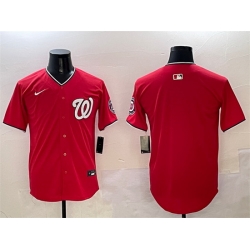 Men Washington Nationals Blank Red Limited Stitched Baseball Jersey
