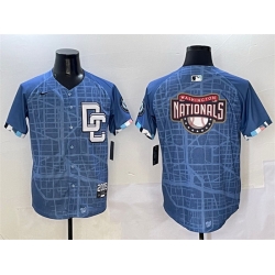 Men Washington Nationals Team Big Logo Blue 2025 City Connect Limited Stitched Baseball Jersey