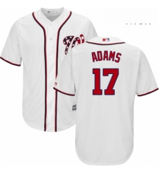 Mens Majestic Washington Nationals 17 Matt Adams Replica White Home Cool Base MLB Jersey 