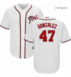 Mens Majestic Washington Nationals 47 Gio Gonzalez Replica White Home Cool Base MLB Jersey