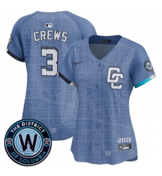 Women Washington Nationals 3 Dylan Crews Blue 2025 City Connect Limited Stitched Baseball Jersey