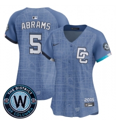 Women Washington Nationals 5 CJ Abrams Blue 2025 City Connect Limited Stitched Baseball Jersey Women Washington Nationals 5 CJ Abrams Blue 2025 City Connect Limited Stitched Baseball Jersey