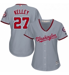 Womens Majestic Washington Nationals 27 Shawn Kelley Replica Grey Road Cool Base MLB Jersey