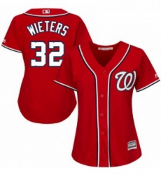 Womens Majestic Washington Nationals 32 Matt Wieters Replica Red Alternate 1 Cool Base MLB Jersey