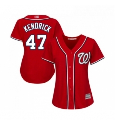 Womens Washington Nationals 47 Howie Kendrick Replica Red Alternate 1 Cool Base Baseball Jersey 