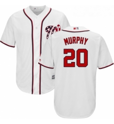 Youth Majestic Washington Nationals 20 Daniel Murphy Replica White Home Cool Base MLB Jersey