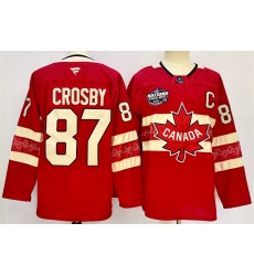 Men Canada 87 Sidney Crosby Red 2025 4 Nations Face Off Premium With C Patch Stitched Jersey