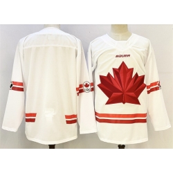 Men Canada Hockey Blank White Stitched Jersey