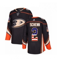 Mens Adidas Anaheim Ducks 2 Luke Schenn Authentic Black USA Flag Fashion NHL Jersey 