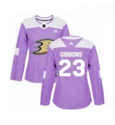 Womens Adidas Anaheim Ducks 23 Brian Gibbons Authentic Purple Fights Cancer Practice NHL Jersey Womens Adidas Anaheim Ducks 23 Brian Gibbons Authentic Purple Fights Cancer Practice NHL Jersey