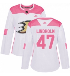 Womens Adidas Anaheim Ducks 47 Hampus Lindholm Authentic WhitePink Fashion NHL Jersey Womens Adidas Anaheim Ducks 47 Hampus Lindholm Authentic WhitePink Fashion NHL Jersey