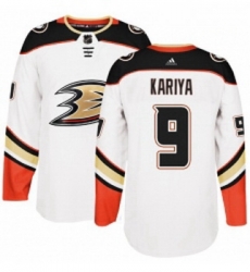 Youth Adidas Anaheim Ducks 9 Paul Kariya Authentic White Away NHL Jersey 