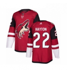 Youth Adidas Arizona Coyotes 22 Barrett Hayton Premier Burgundy Red Home NHL Jerse