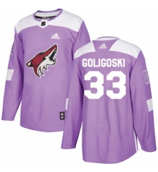 Youth Adidas Arizona Coyotes 33 Alex Goligoski Authentic Purple Fights Cancer Practice NHL Jersey 