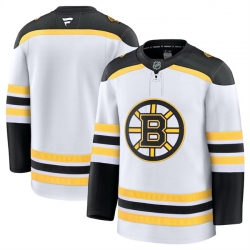 Men Boston Bruins Blank White 2024 25 Away Stitched Hockey Jersey