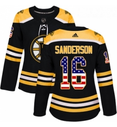 Womens Adidas Boston Bruins 16 Derek Sanderson Authentic Black USA Flag Fashion NHL Jersey Womens Adidas Boston Bruins 16 Derek Sanderson Authentic Black USA Flag Fashion NHL Jersey