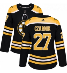 Womens Adidas Boston Bruins 27 Austin Czarnik Authentic Black Home NHL Jersey Womens Adidas Boston Bruins 27 Austin Czarnik Authentic Black Home NHL Jersey