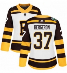 Womens Adidas Boston Bruins 37 Patrice Bergeron Authentic White 2019 Winter Classic NHL Jersey Womens Adidas Boston Bruins 37 Patrice Bergeron Authentic White 2019 Winter Classic NHL Jersey
