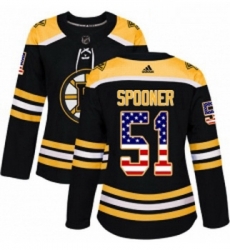 Womens Adidas Boston Bruins 51 Ryan Spooner Authentic Black USA Flag Fashion NHL Jersey Womens Adidas Boston Bruins 51 Ryan Spooner Authentic Black USA Flag Fashion NHL Jersey