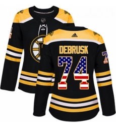 Womens Adidas Boston Bruins 74 Jake DeBrusk Authentic Black USA Flag Fashion NHL Jersey Womens Adidas Boston Bruins 74 Jake DeBrusk Authentic Black USA Flag Fashion NHL Jersey