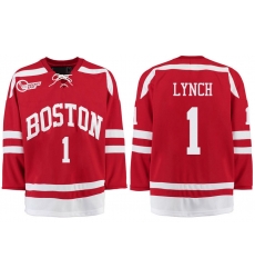 Boston University Terriers BU 1 Nico Lynch Red Stitched Hockey Jersey Boston University Terriers BU 1 Nico Lynch Red Stitched Hockey Jersey