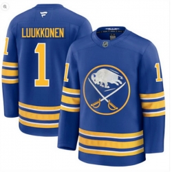 Men Buffalo Sabres  1 Ukko Pekka Luukkonen Blue Stitched Hockey Jersey