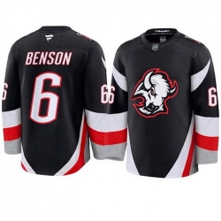 Men Buffalo Sabres  6 Zach Benson Black Alternate Stitched Hockey Jersey