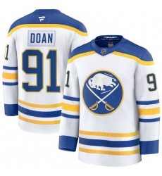 Men Buffalo Sabres 91 Josh Doan White Stitched Hockey Jersey Men Buffalo Sabres 91 Josh Doan White Stitched Hockey Jersey