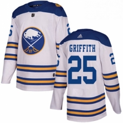 Mens Adidas Buffalo Sabres 25 Seth Griffith Authentic White 2018 Winter Classic NHL Jersey 