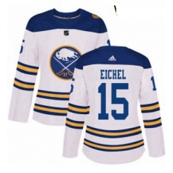 Womens Adidas Buffalo Sabres 15 Jack Eichel Authentic White 2018 Winter Classic NHL Jersey 