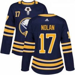 Womens Adidas Buffalo Sabres 17 Jordan Nolan Premier Navy Blue Home NHL Jersey 