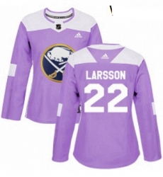 Womens Adidas Buffalo Sabres 22 Johan Larsson Authentic Purple Fights Cancer Practice NHL Jersey Womens Adidas Buffalo Sabres 22 Johan Larsson Authentic Purple Fights Cancer Practice NHL Jersey